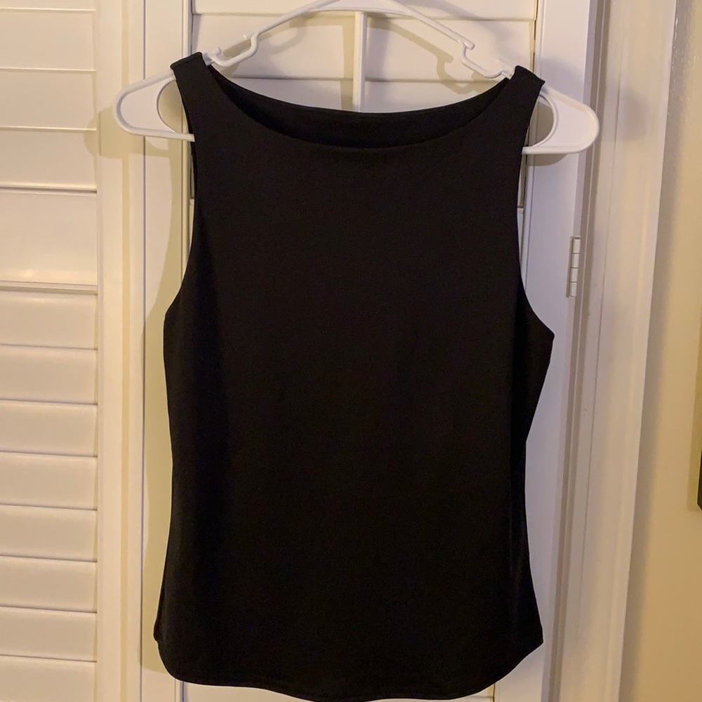 New York & Company sleeveless black top.